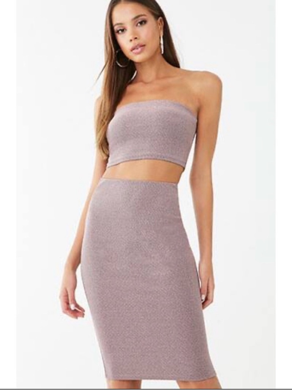 Publik Dusty Rose Knit Pencil Skirt Two Piece